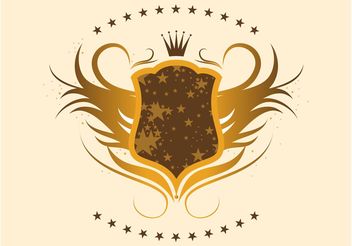 Gold Shield with Stars - vector #160051 gratis