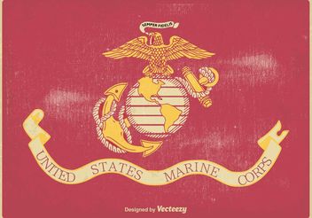 US Marine Corps Flag Vector Illustration - бесплатный vector #160601