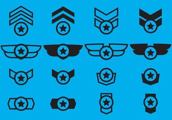 Winged Military Badge Vectors - Free vector #160631