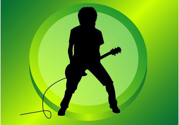 Guitar Player Silhouette - Free vector #161011