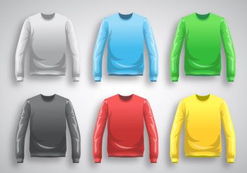 Long Sleeve T-shirt Template Vector - vector gratuit #161071 