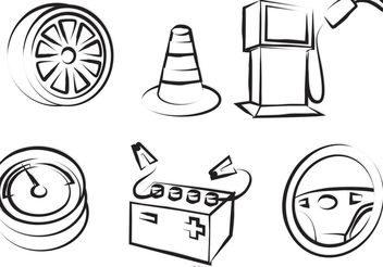Car Service Outline Icons Vector - Free vector #161841