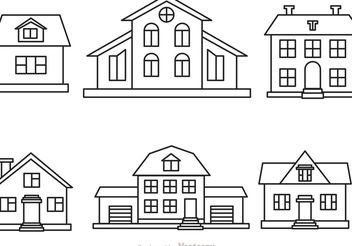 Vector House Outline Set - Free vector #161851