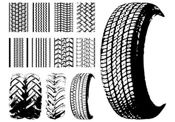 Tires And Tire Prints - vector gratuit #161941 