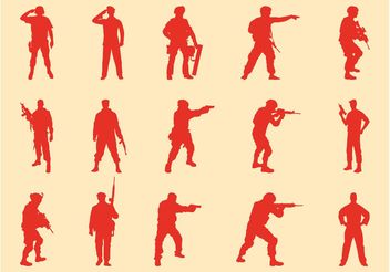 Soldiers Silhouettes Set - Free vector #162441