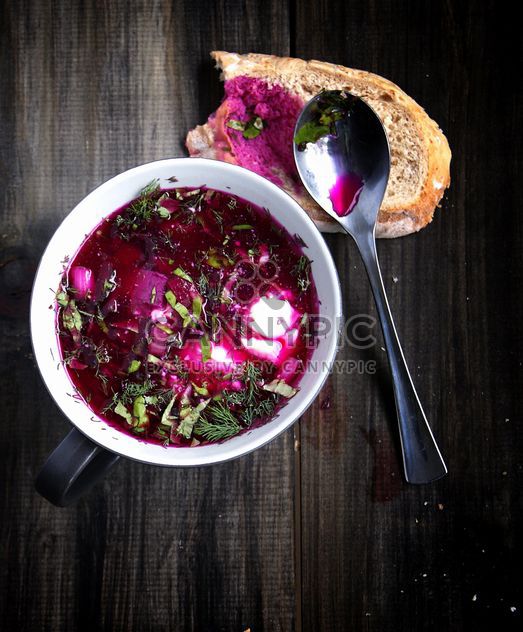 bowl of cold borscht, sup - Free image #183911