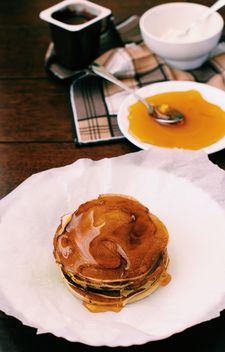 Pancakes with honey - Free image #185841