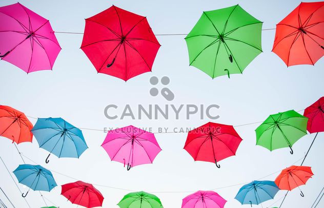 colored umbrellas hanging - Free image #186541