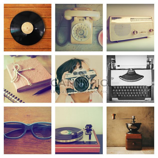 Collage of photos with vintage objects - image gratuit #187091 