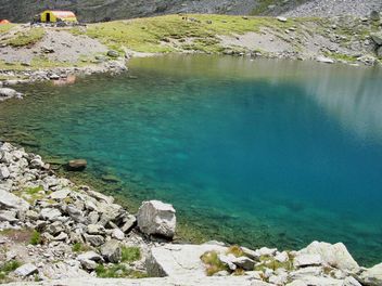 Glacier lake with turquoise water in Carpathians mountains - Free image #198131