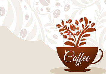 Coffee Cup Floral Vector - Free vector #199941