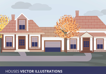 Houses Vector Illustration - Free vector #201231