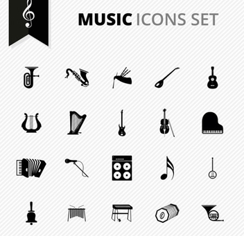Free Vector Music Icons Set - Kostenloses vector #201951