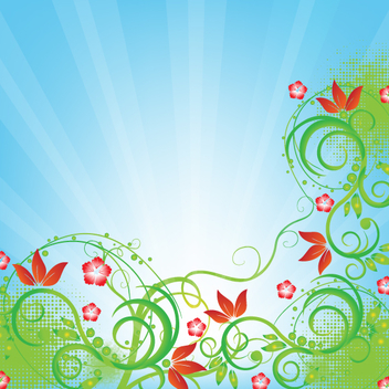 Free Vector Sunburst Floral Background - vector gratuit #202311 
