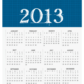 Vector Calendar For 2013 - vector #203181 gratis