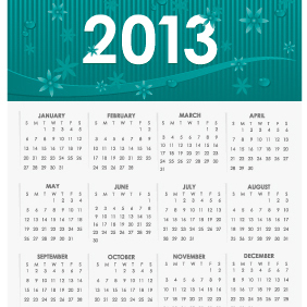 Vector 2013 Calendar 2 - vector gratuit #203211 