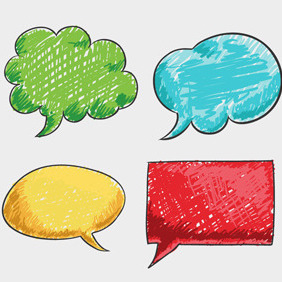 Free Vector Of The Day #120: Scribbled Speech Bubbles - Free vector #204431