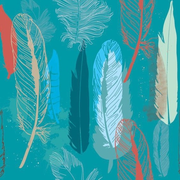 Feathers Pattern - Kostenloses vector #207701