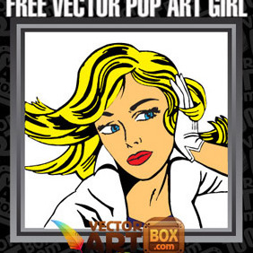 Awesome Free Vector Pop Art Girl Illustration - Free vector #207731