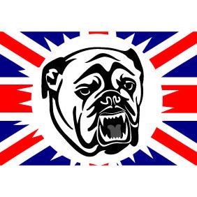 Bulldog & British Flag - vector #207831 gratis