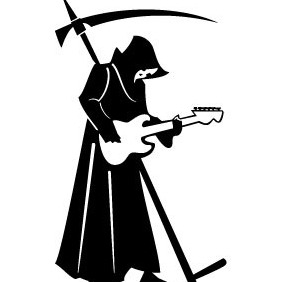 Death With Scythe And Guitar - vector gratuit #208241 