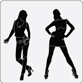 Sexy Women Silhouettes 1 - Free vector #208531