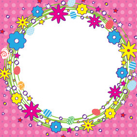 Cartoonized Easter Wreath Banner - бесплатный vector #209161