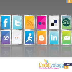 Free Stamp Social Icon Pack - Kostenloses vector #209311