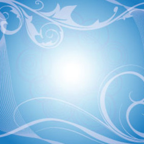 White Swirls In Blue Vector Art - бесплатный vector #209711