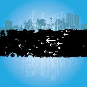 Building Grunge Art In Blue Background - vector #209771 gratis