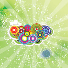 Colored Circled Green Dotted Vector - vector gratuit #209861 