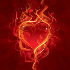 Heart In Flames - vector gratuit #211231 