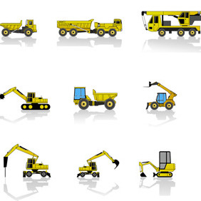 Free Construction Machines Vector Pack - Kostenloses vector #211381