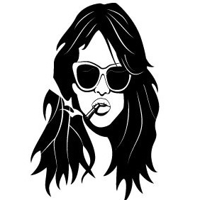 Girl With Cigarette Vector - Free vector #211611
