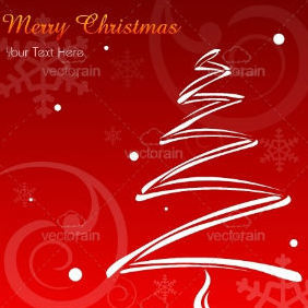 Merry Christmas Card With X-Mas Tree - vector #211981 gratis