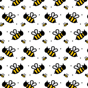 A Cute Bee Seamless Photoshop And Illustrator Pattern - бесплатный vector #213571