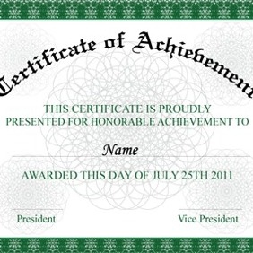 Certificate Of Achievement Vector Illustration - vector gratuit #213801 