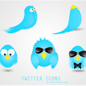Vector Twitter Icons - Kostenloses vector #214301