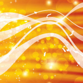 Bubbles And Lines In Golden Background - vector gratuit #214721 