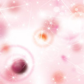 Pink Background With Stars & Circles - vector gratuit #215601 