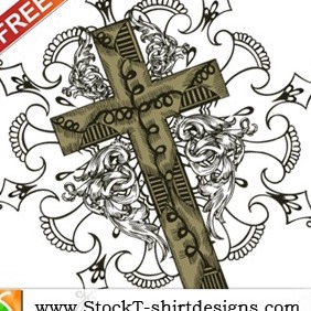 Free Vector T-shirt Design With Cross - Free vector #215851