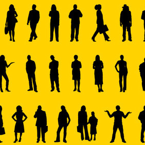People Positions Silhouettes Vector Art - Free vector #216051