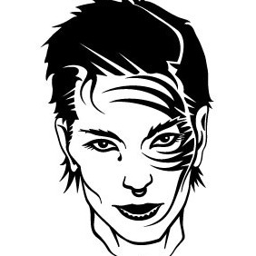 Girl With Face Tattoo Vector - Free vector #216281