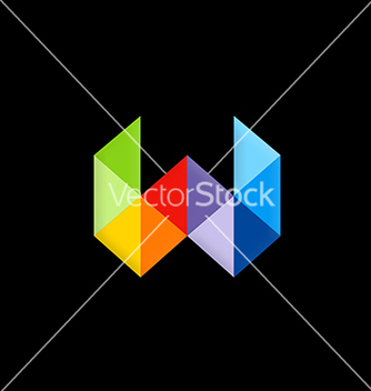 Free triangle abstract letter w color logo vector - бесплатный vector #216531