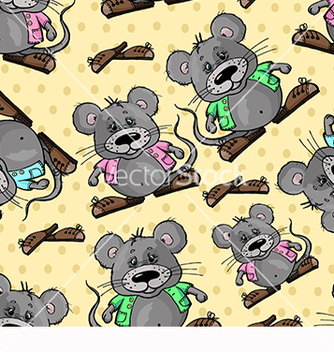 Free pattern with a mouse on a yellow background vector - vector gratuit #217871 
