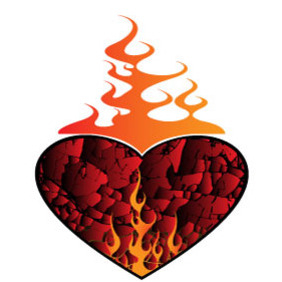 Heart On Fire Vector Clip Art - vector gratuit #218371 