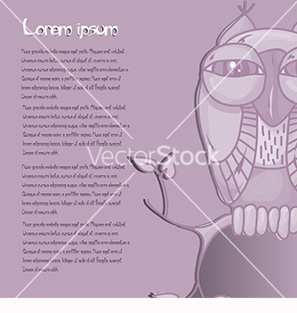 Free card for text with an owl on a purple background vector - Free vector #218791