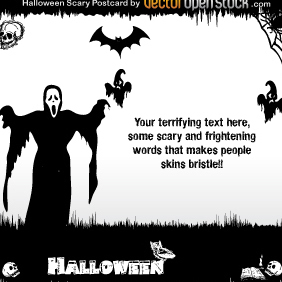 Halloween - Scary Postcard - бесплатный vector #219791