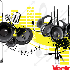 Music Party Vector Art Elements - Free vector #221051