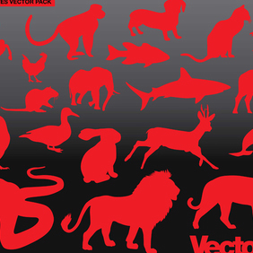 Animal Silhouette Vector Art Pack - vector gratuit #221121 